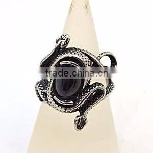 stainless steel big eye snake ring men's punk rock jewelry ring