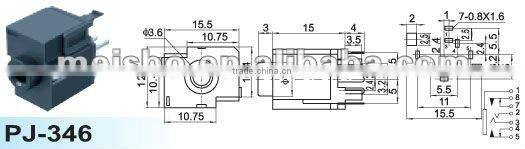Female jack dc plug connector tip