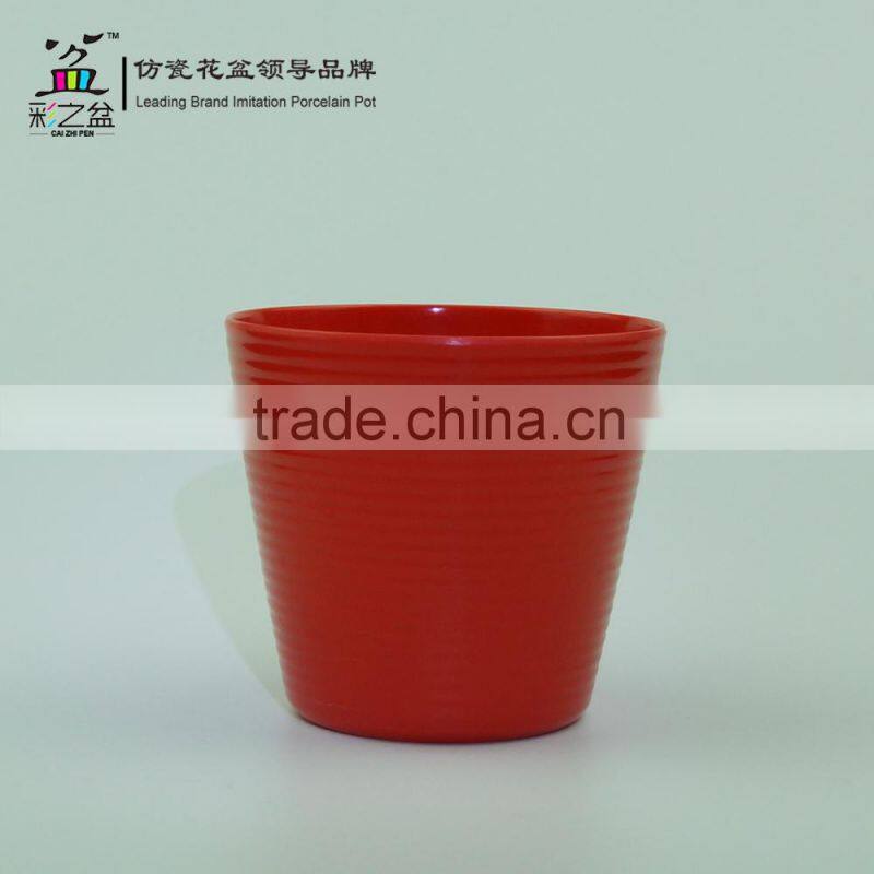 Hotsale colorful garden flower pot Wholesale MX1202-2 Fine lines Melamine flower pot