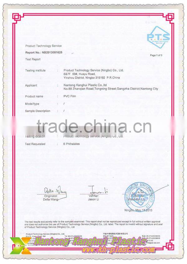 Non phthalate transparent sheet