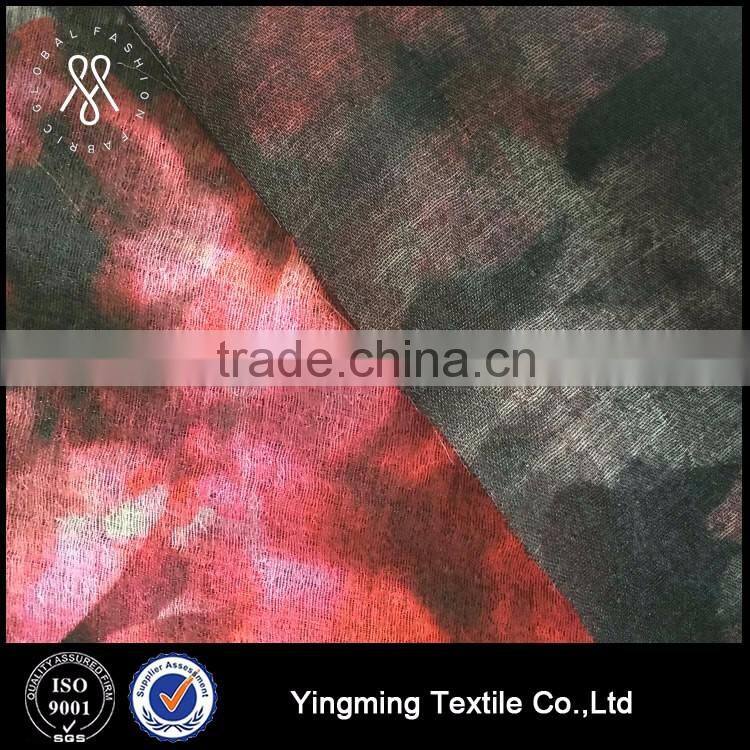 Wholesale 3 layer Printed rayon linen Fabric for fashion garments,dress,skirt,wedding