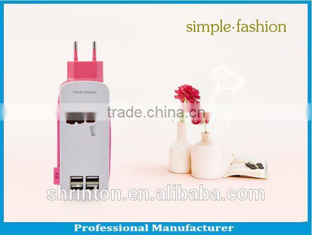 5V 4.2A 4 port USB travel charger. home charger with CE FCC Rohs