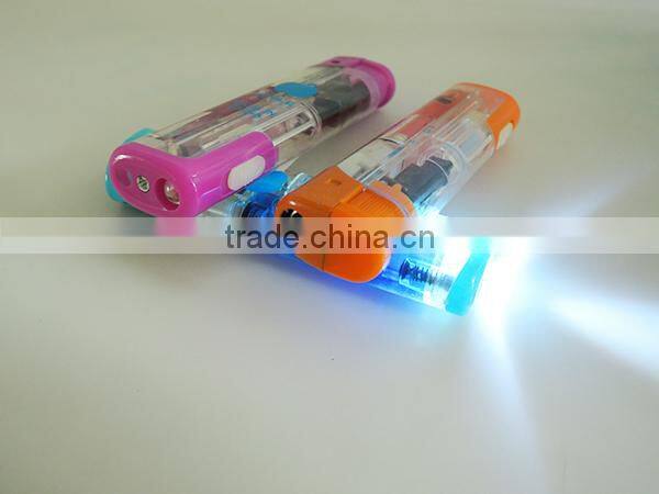 mini size torch lighter transparent windproof electronic gas lighter with led light
