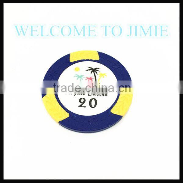 clay cheap custom poker chips with custom sticker