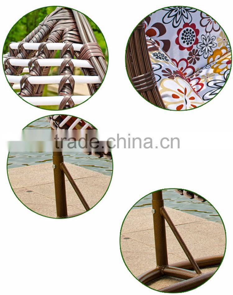 Indoor Rattan Egg Hanging Baby Kid's Patio Living Room Metal Garden Cane Wicker Swing Chair