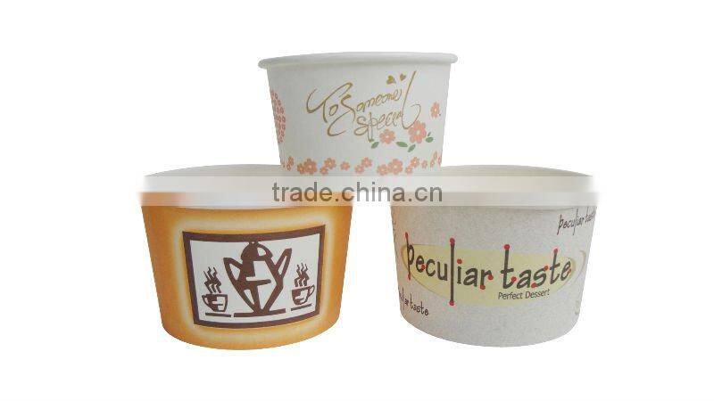 Hot sell disposable ice cream paper cups with lip