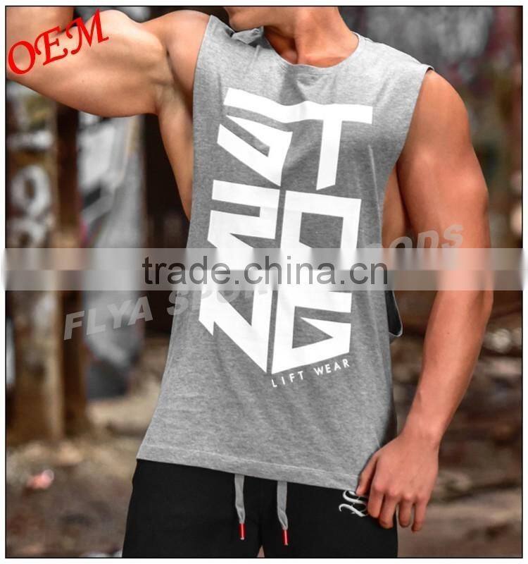 2016 Newest style men sleeveless t shirts running wear men fitness tank tops