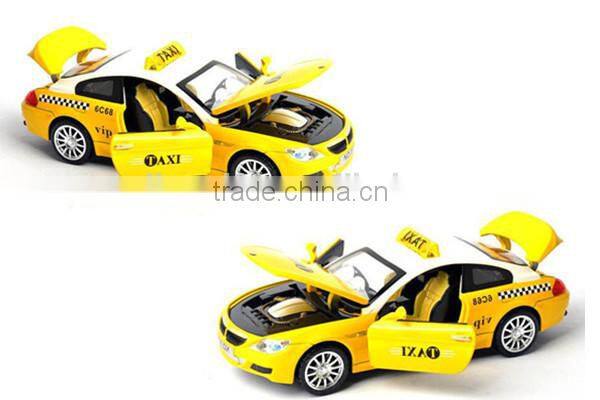 Wholesale customized 1:32 diecast model taxi pull back car with light&music