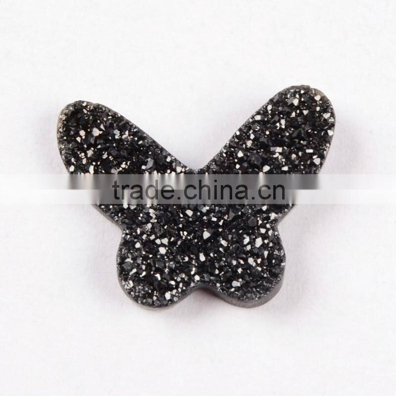 Natural titanium blue butterfly agate drusy angel druzy wings cabochons