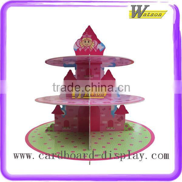 Castle 2 Tier Cardboard Paper Recyclable Cupcake Stand