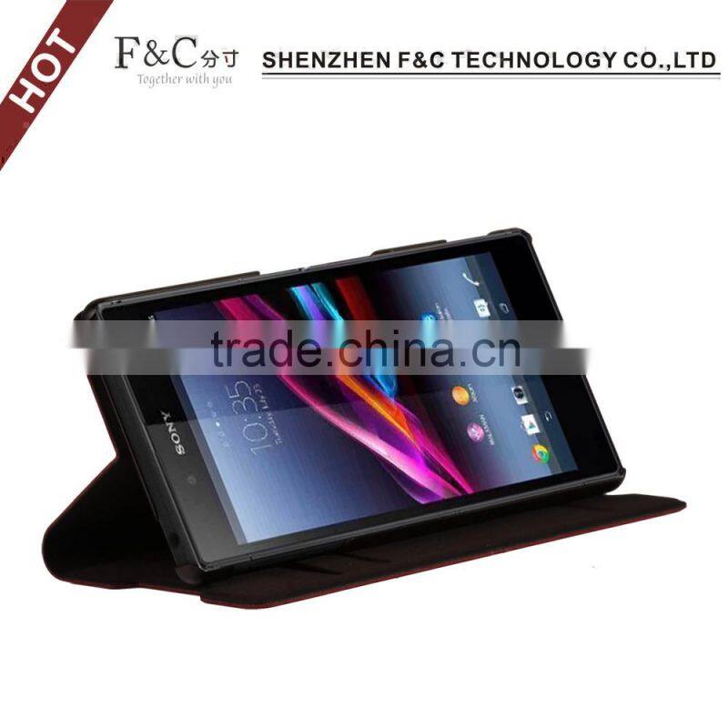 High quality mobile phone accessories for Sony Z4,card slots leather case for Sony Xperia Z4 Compact with stand