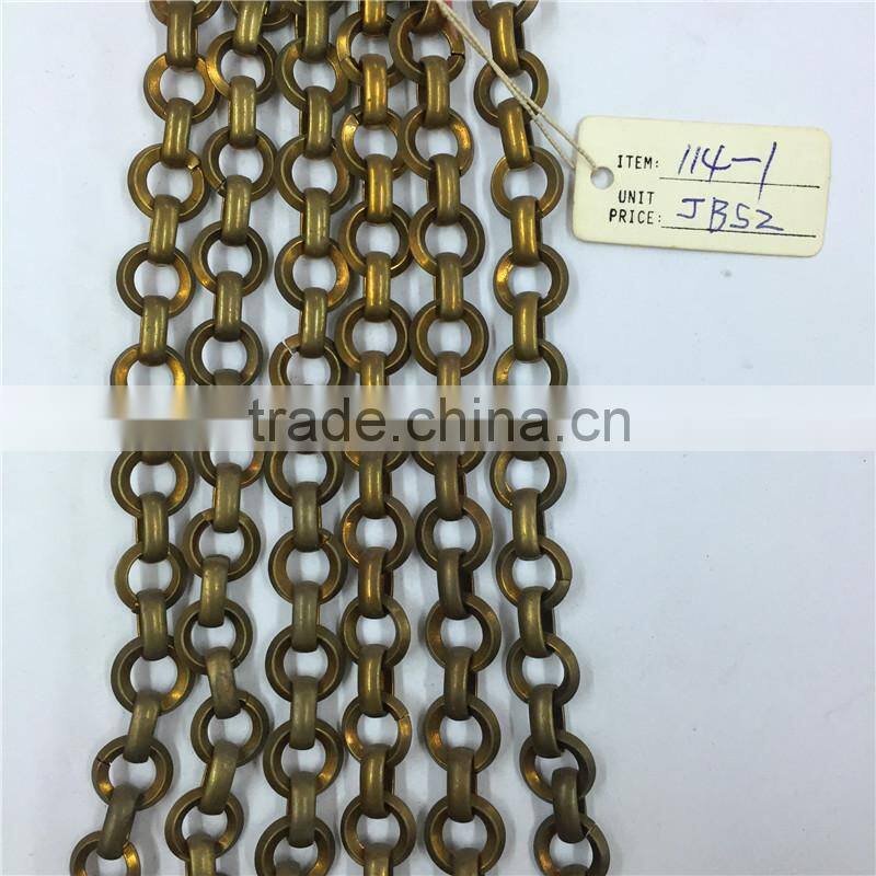 Popular decorative brass handmake chain,Square ellipse chain.Clothing chain, waist chain, bag chain, key chain