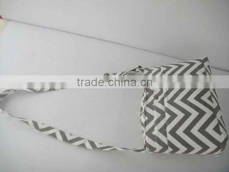 SLR Camera Bag for lady in Grey Chevron Stripe