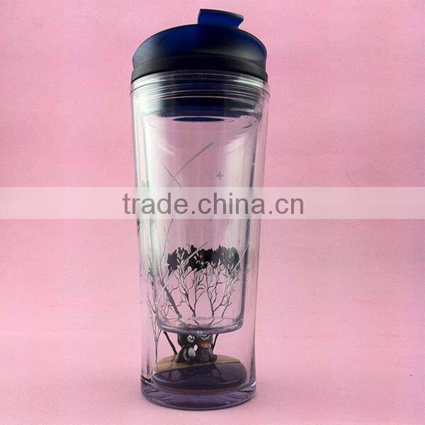10oz/295ml cute double wall theme travel mug with doll