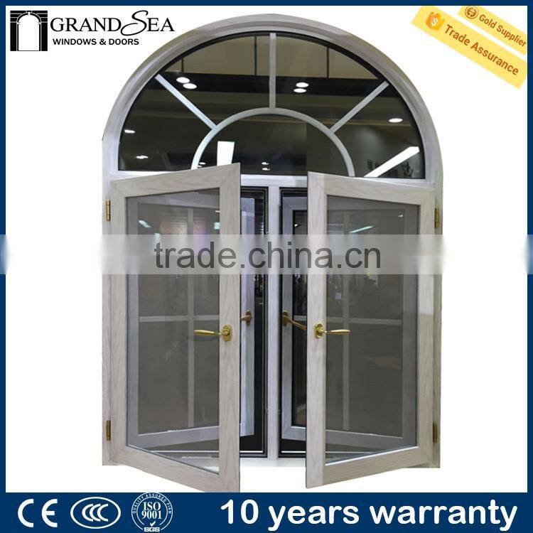 Latest cheap aluminum arch window design in china manufacturer