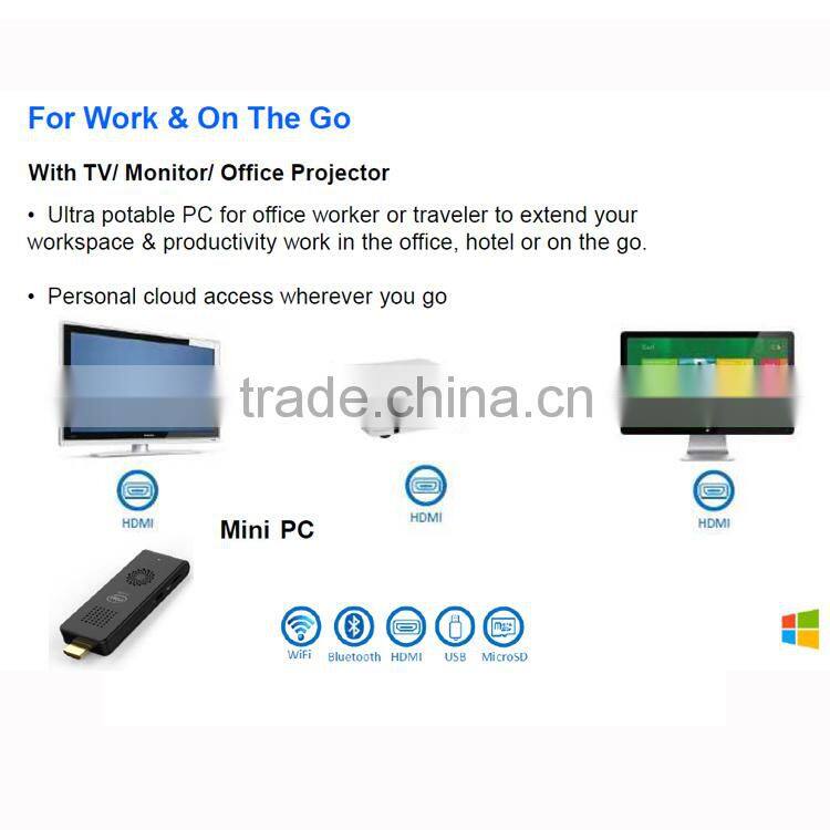 Quad Core Mini PC Stick with fan