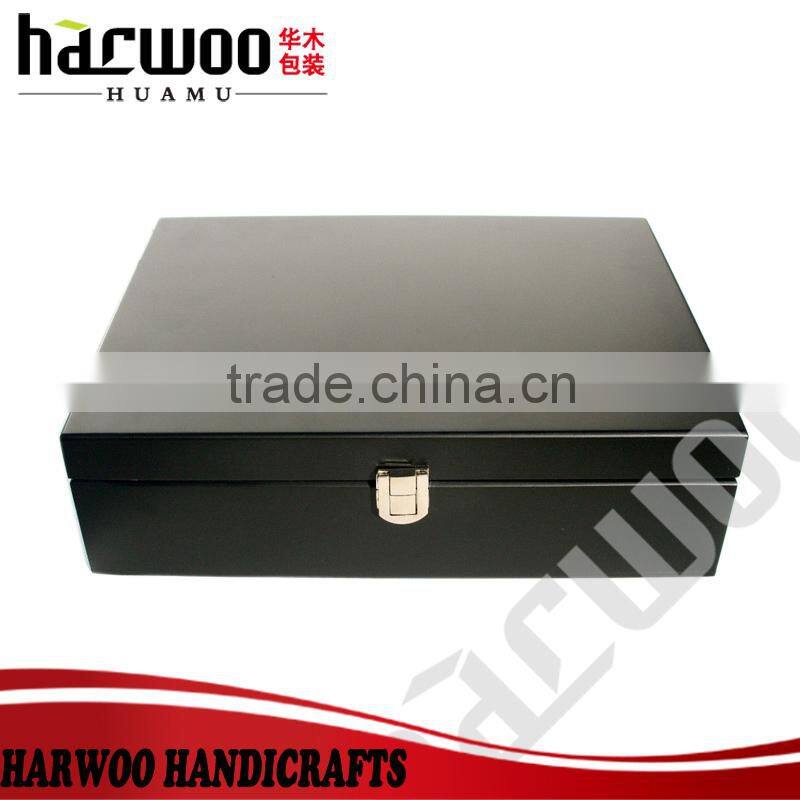 Brown matte effect wooden tea box,6 compartments tea box,custom tea box