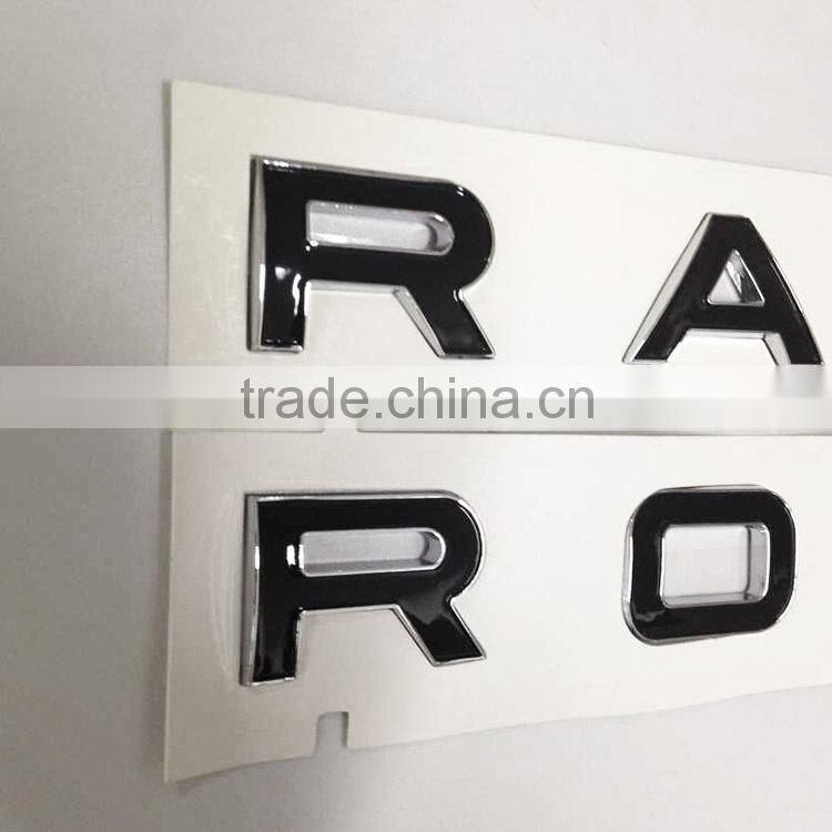Hot Sale Unique 3D Plastic Raised Black/Chrome Letter Car Grille Emblem Badge