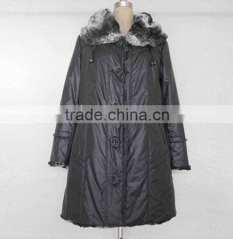 women winter coats, Fur collar long ladies thicken coats