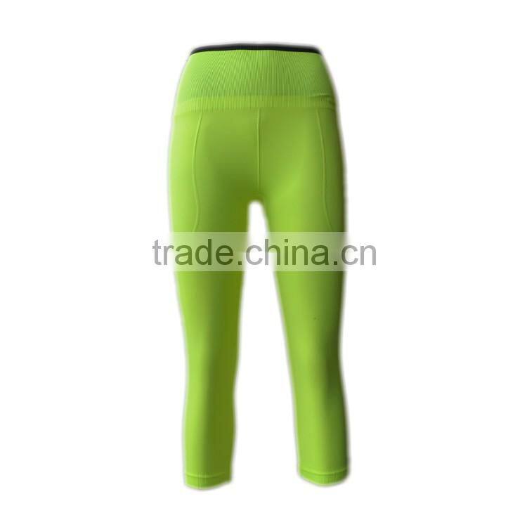 2015 New Model Seamless Women Sports Knee Length Leggings Yoga Pants