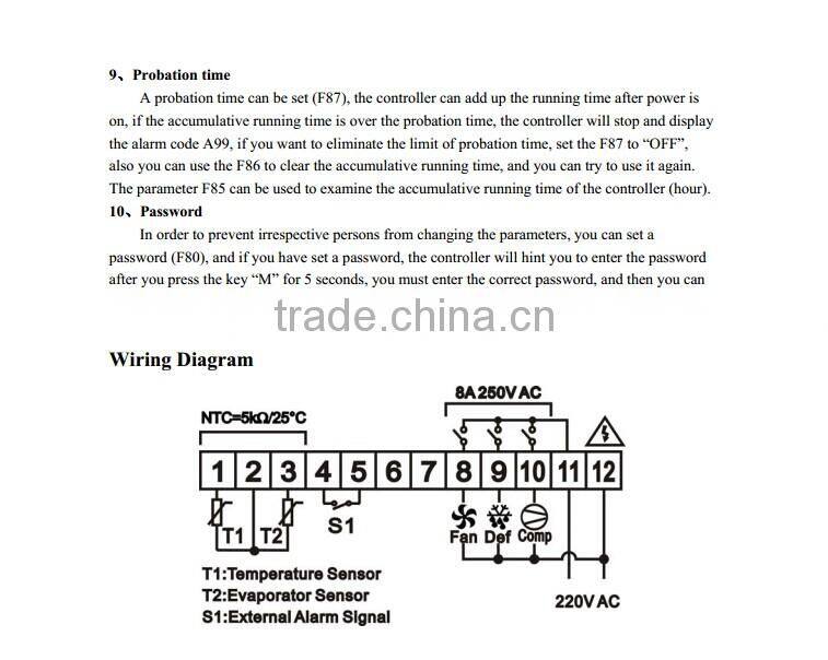 Digital 3 stage password thermostat E30