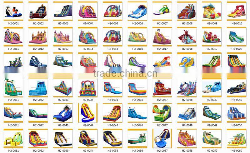 2016 China popular crocodile mouth inflatable slide,commercial large inflatable slide H2-2222