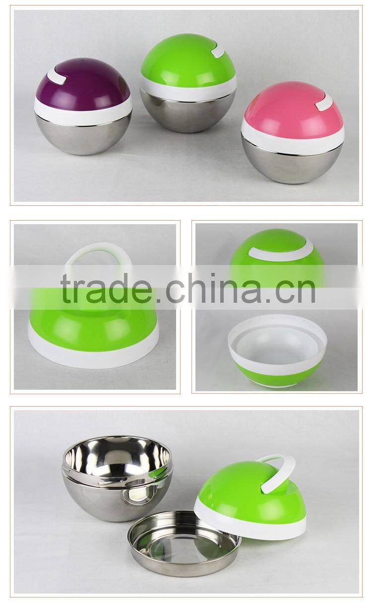 Creative ball shaped design protable stailess steel thermos lunch box/tiffin box