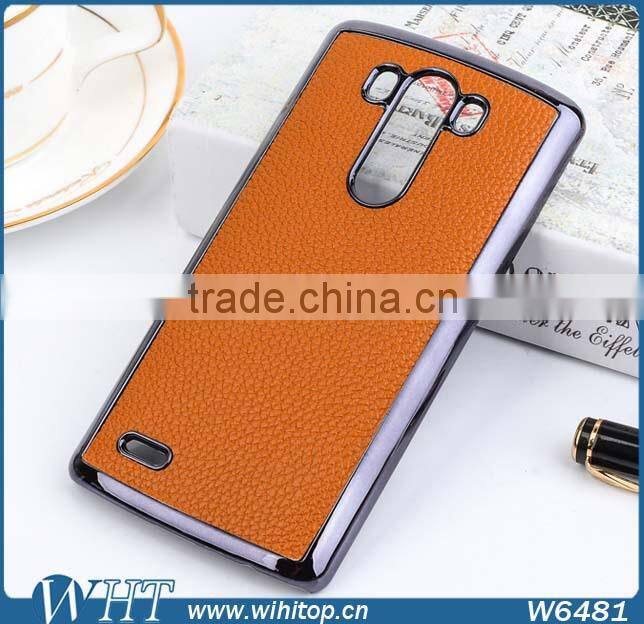 Fancy Mobile Phone Cover PC Chrome Leather Coated for LG G3 Case