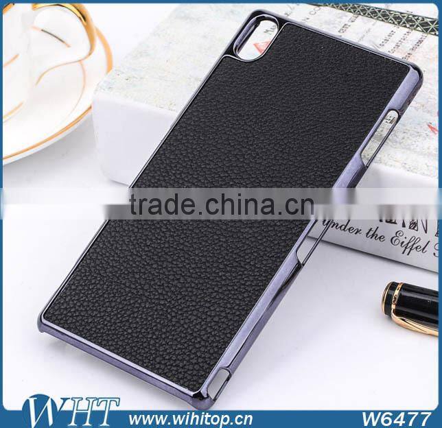 Alibaba Express Hot Sale PC Back Cover for Sony Z3 Case, Chrome Leather Case for Xperia Z3