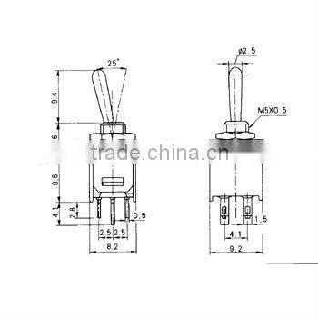 6 pin Sub mini toggle switch 3-way and 2-way.ON ON ON&ON OFF ON