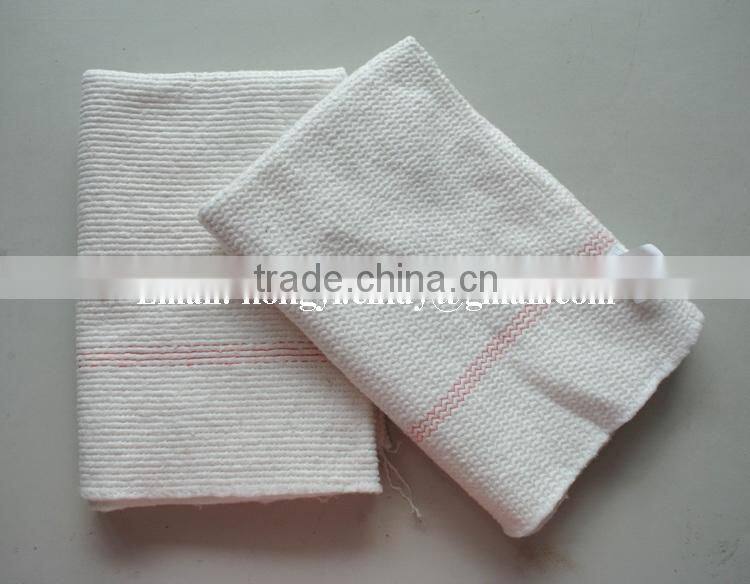 100%recycled cotton floor mop cloth with blue patch and hole in center