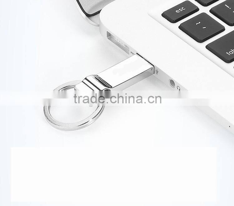 Stainless steel material customize usb stick key housing flash drive with keychain ring