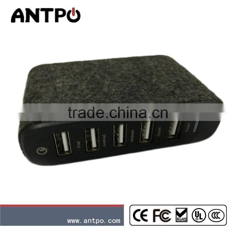 5 port USB charging hub quick charge 2.0 plush power bank