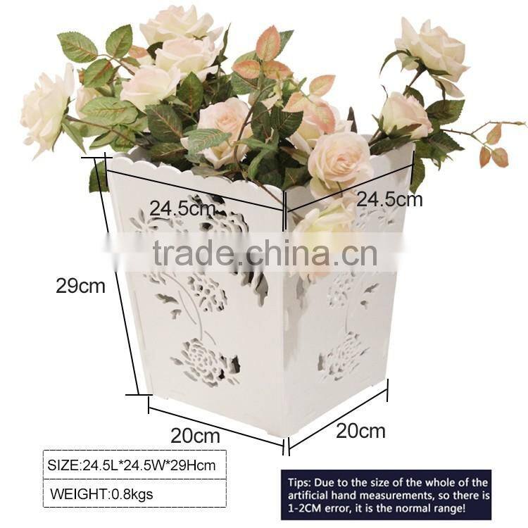 Decorative cheap laser cut DIY flower pot with elegant flower pattern