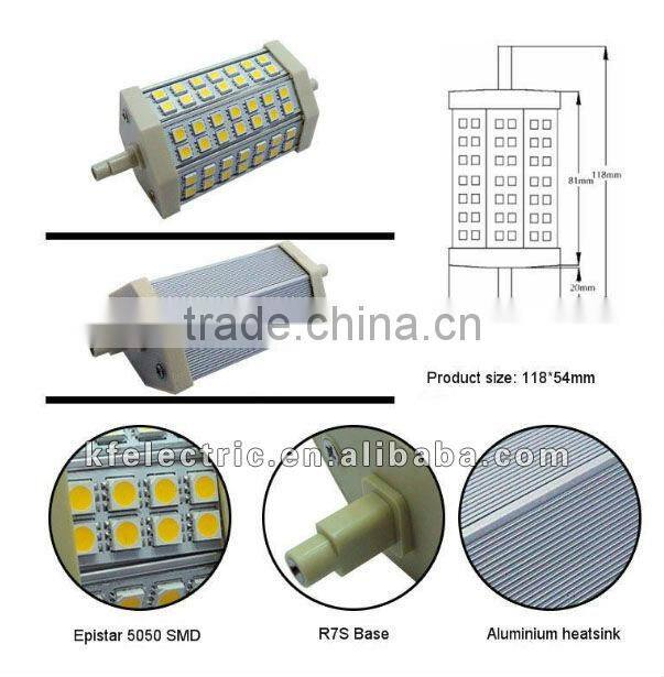 360degree 12w led R7S lamp 78mm 118mm 7w 9w 10w 23.5mm pc r7s led