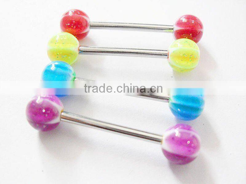 Colorful Stainless Steel Tongue Ring