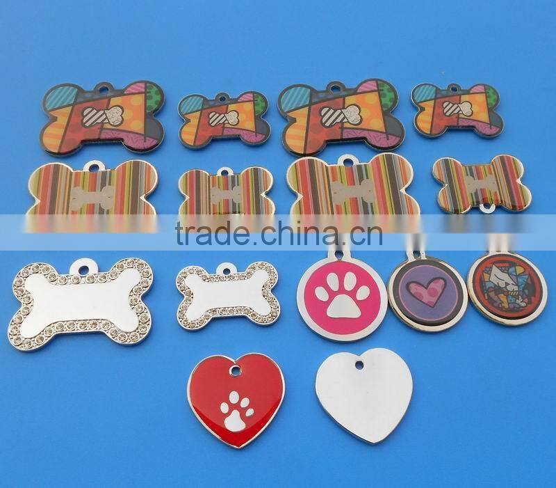 Aluminium heart coloured tags/anodized aluminium dog tag