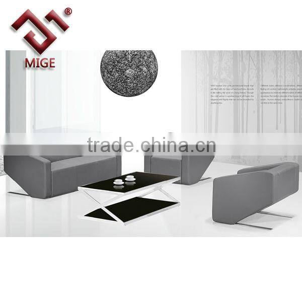 PU Leather Orange Modern Sofa