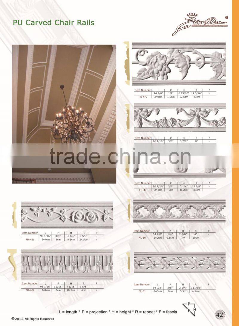 PU Good price beautiful new modern decorative Polyurethane Crown Moulding