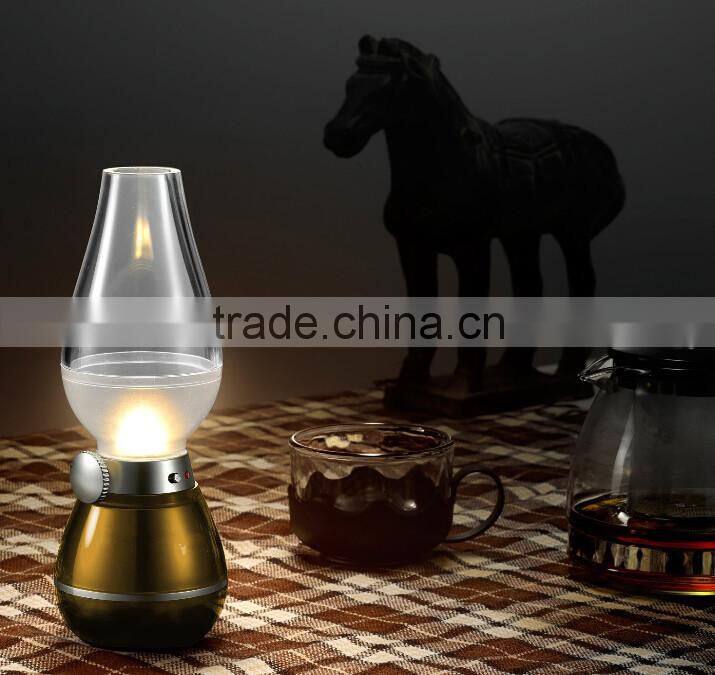 Creative Kerosene Oil Lamp Design with Dimmer Control Key for Indoor & Outdoor Use, Night Light, Reading Lights