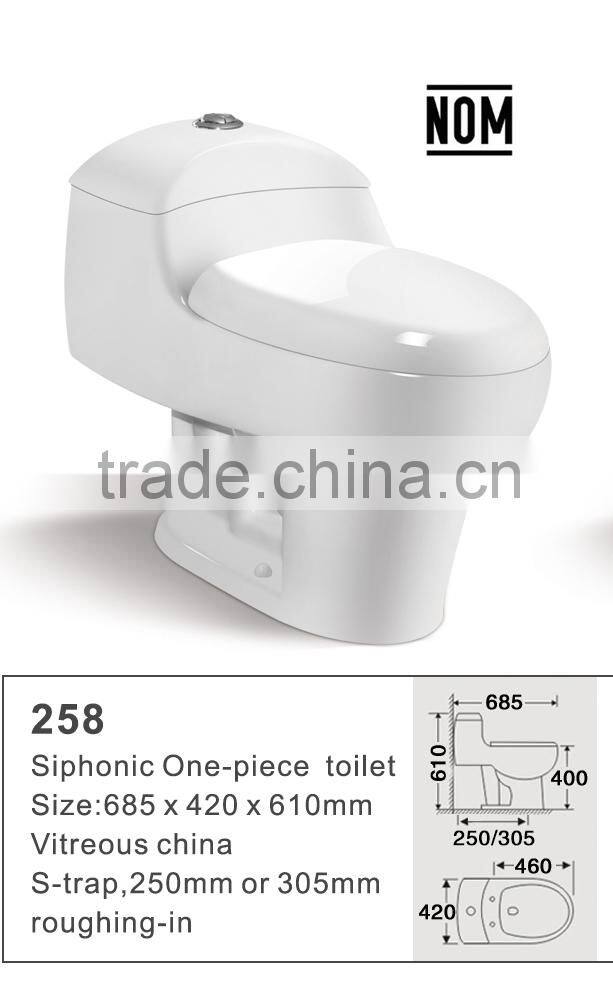 Cheap best selling Mexico Nom Standard One-piece toilet 258 stock