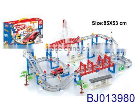 Hot new high speed electric plastic rail car toy slot car set toy