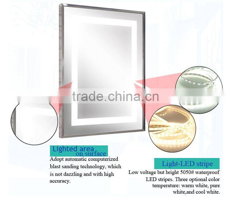 Full Length Lighted Wall Mirror with North America Standard
