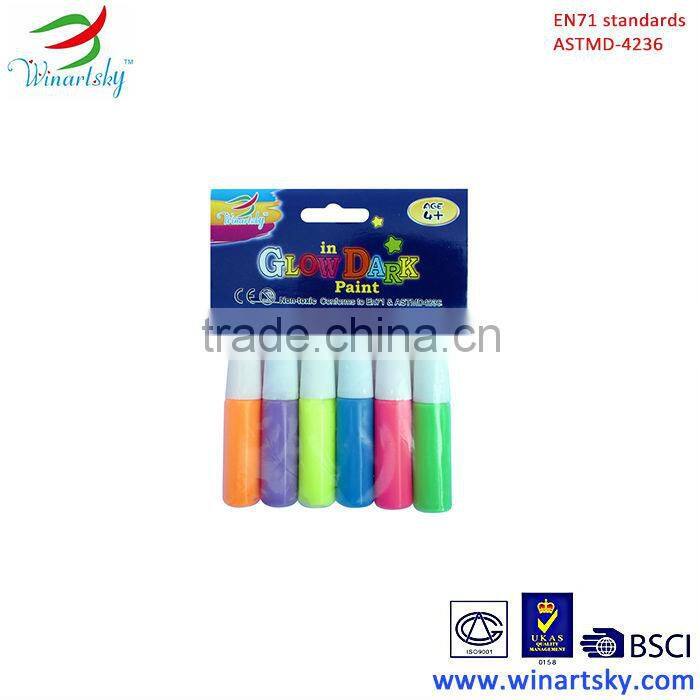 5 colors glow in dark paint