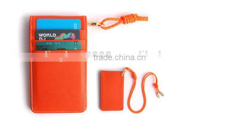 Black Faux Leather Business ID Credit Card Badge Holder with Card Pocket