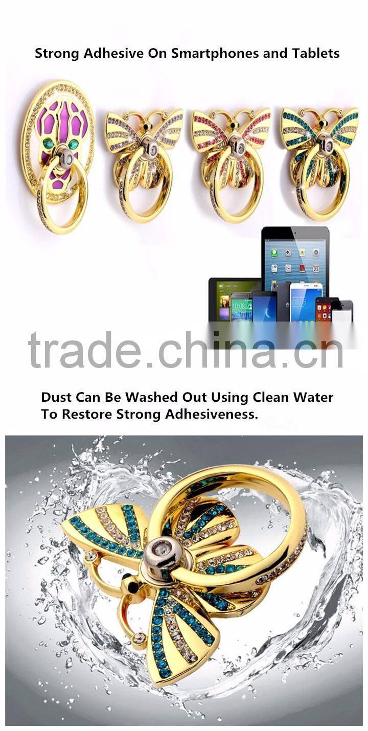 Samco Butterfly Phone Ring Stand Holder 360 Degree Rotating Ring Grip Car Holder Mount Cell Phone and Tablets Anti Drop Ring