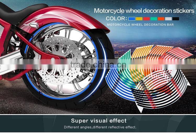 Car motorcycle reflective wheel rim protector 16 stripes
