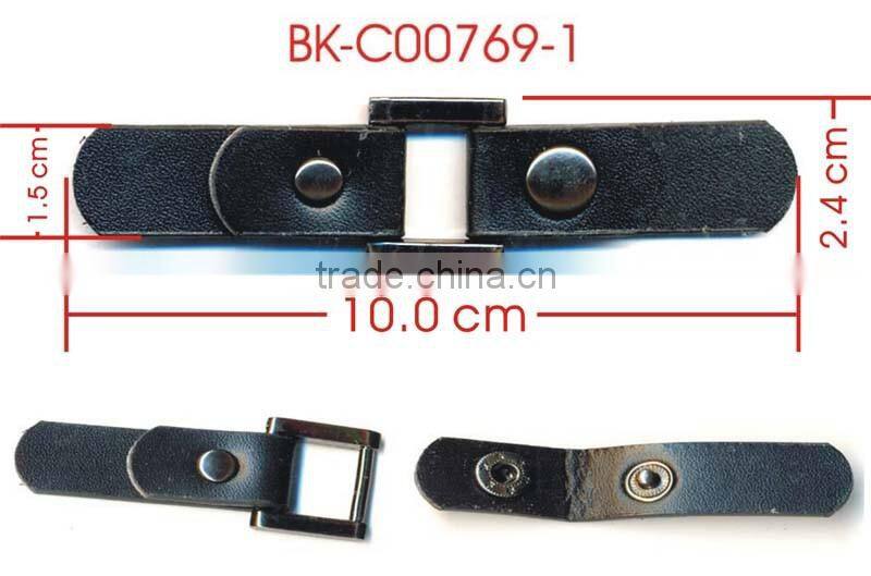 Gunmetal Alloy Buckle Stud Black Coat Leather Toggle Buttons