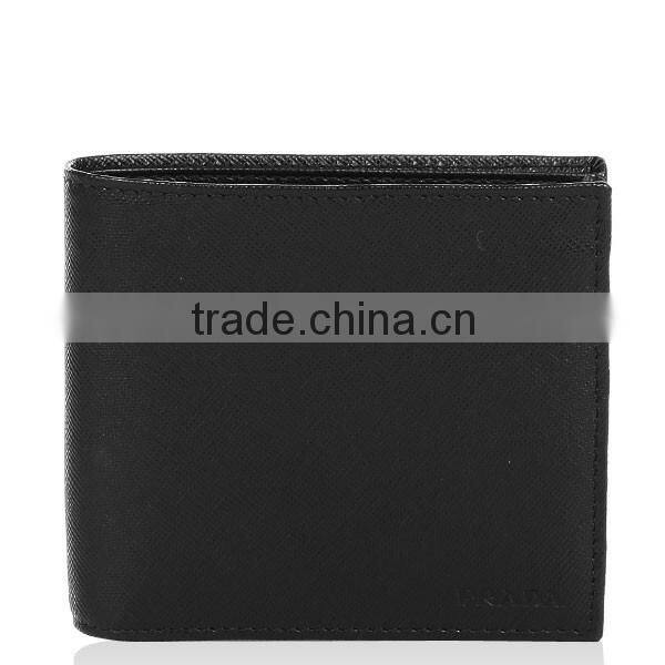 Whosale High Quality New Fashion Black Genuine Leather Wallet For Men