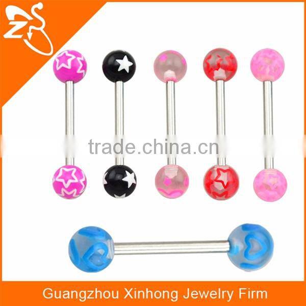 Free sample custom tongue rings Hot sell colorful body jewelry